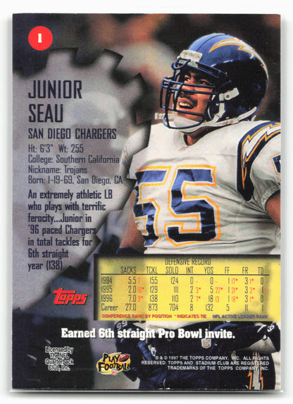 1997 Stadium Club #1 Junior Seau First Day Issue