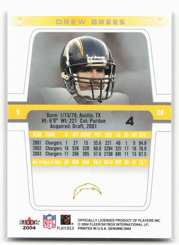 2004 Fleer Genuine #4 Drew Brees