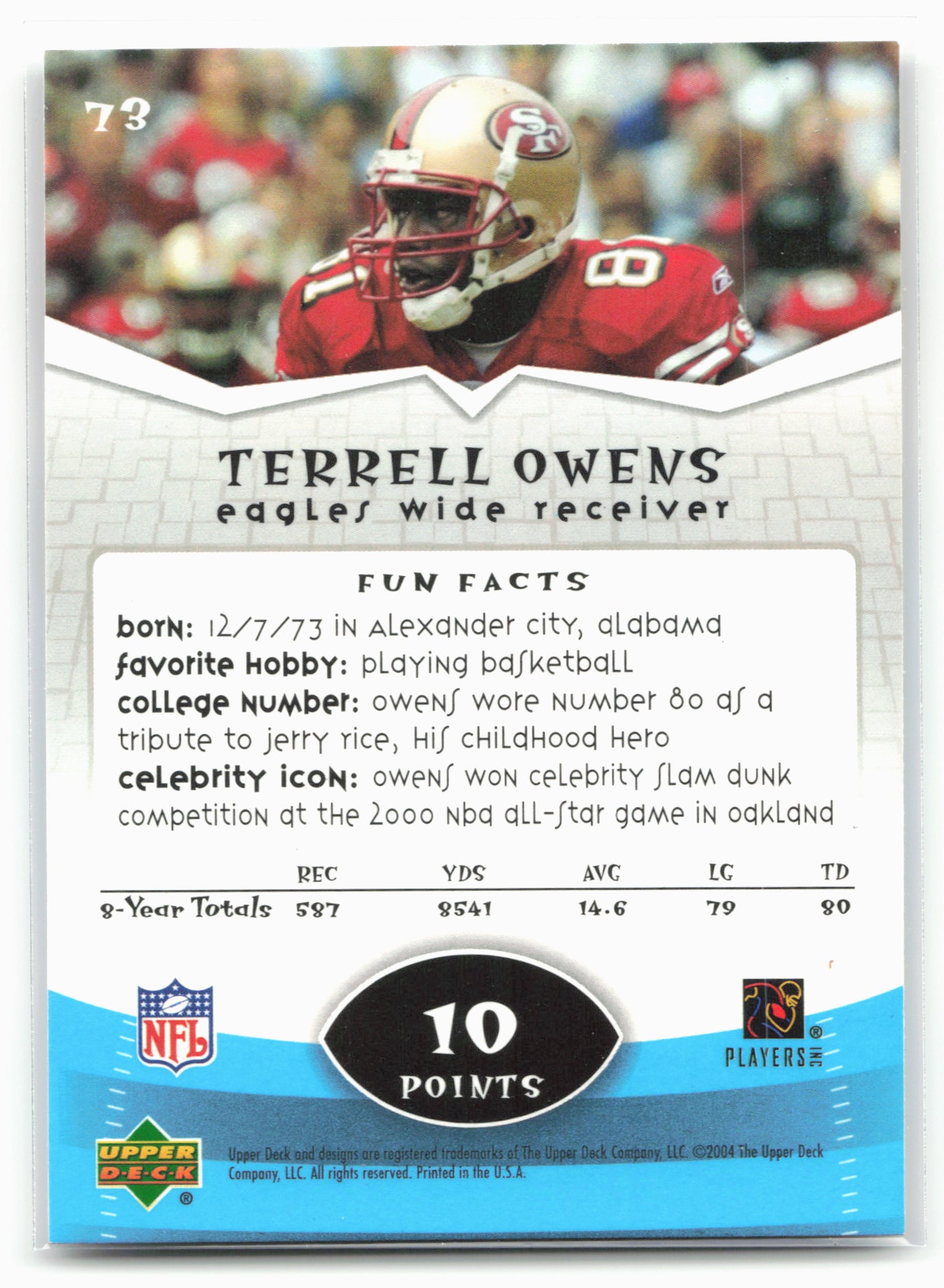 2004 Upper Deck Power Up #73 Terrell Owens