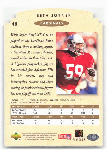 1995 SP Championship #48 Seth Joyner Die Cuts