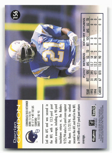 1995 SkyBox Impact #156 Darrien Gordon