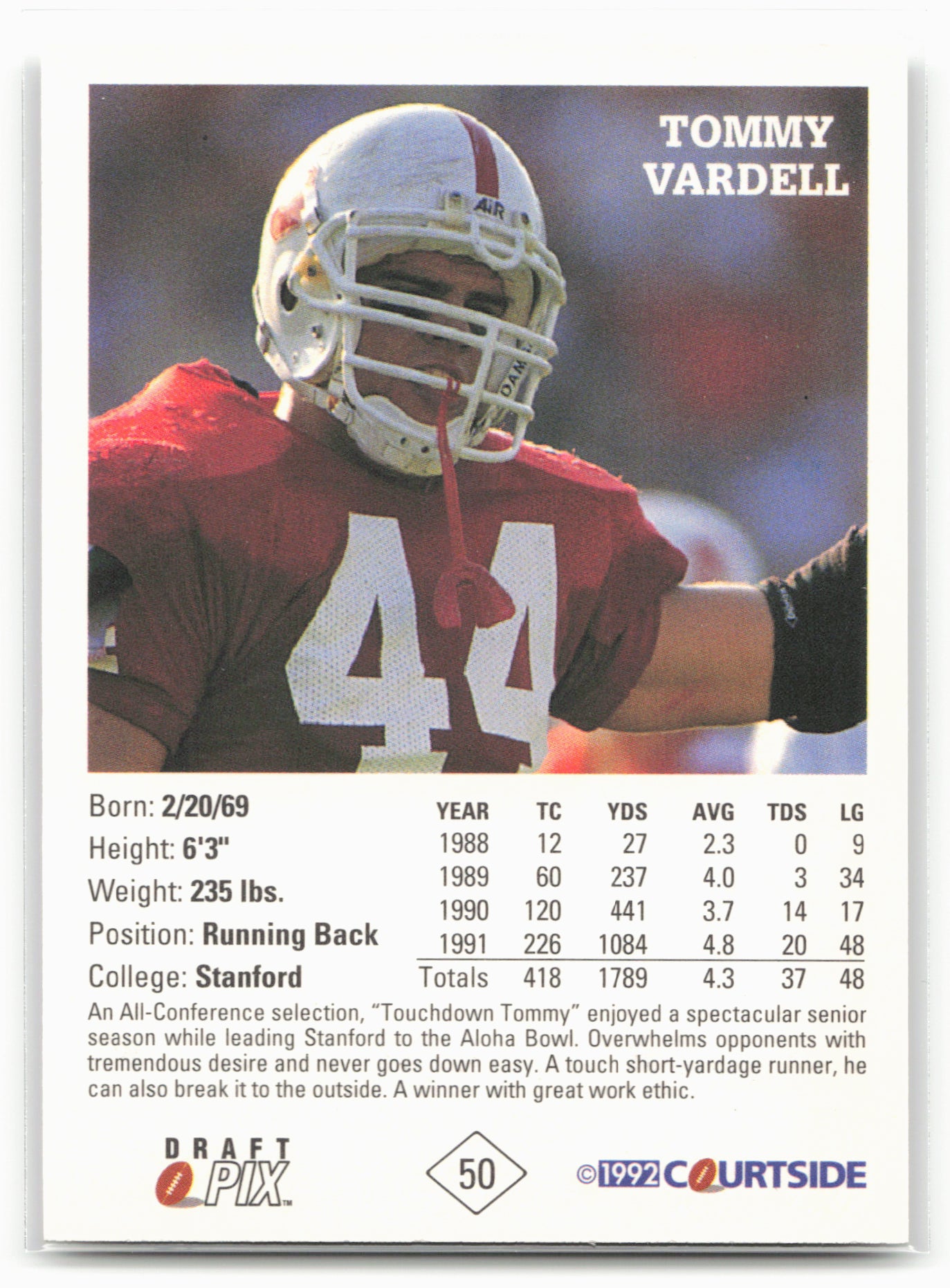 1992 Courtside Draft Pix #50 Tommy Vardell Bronze