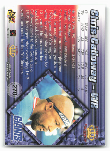 1997 Pacific Crown Collection #270 Chris Calloway Silver