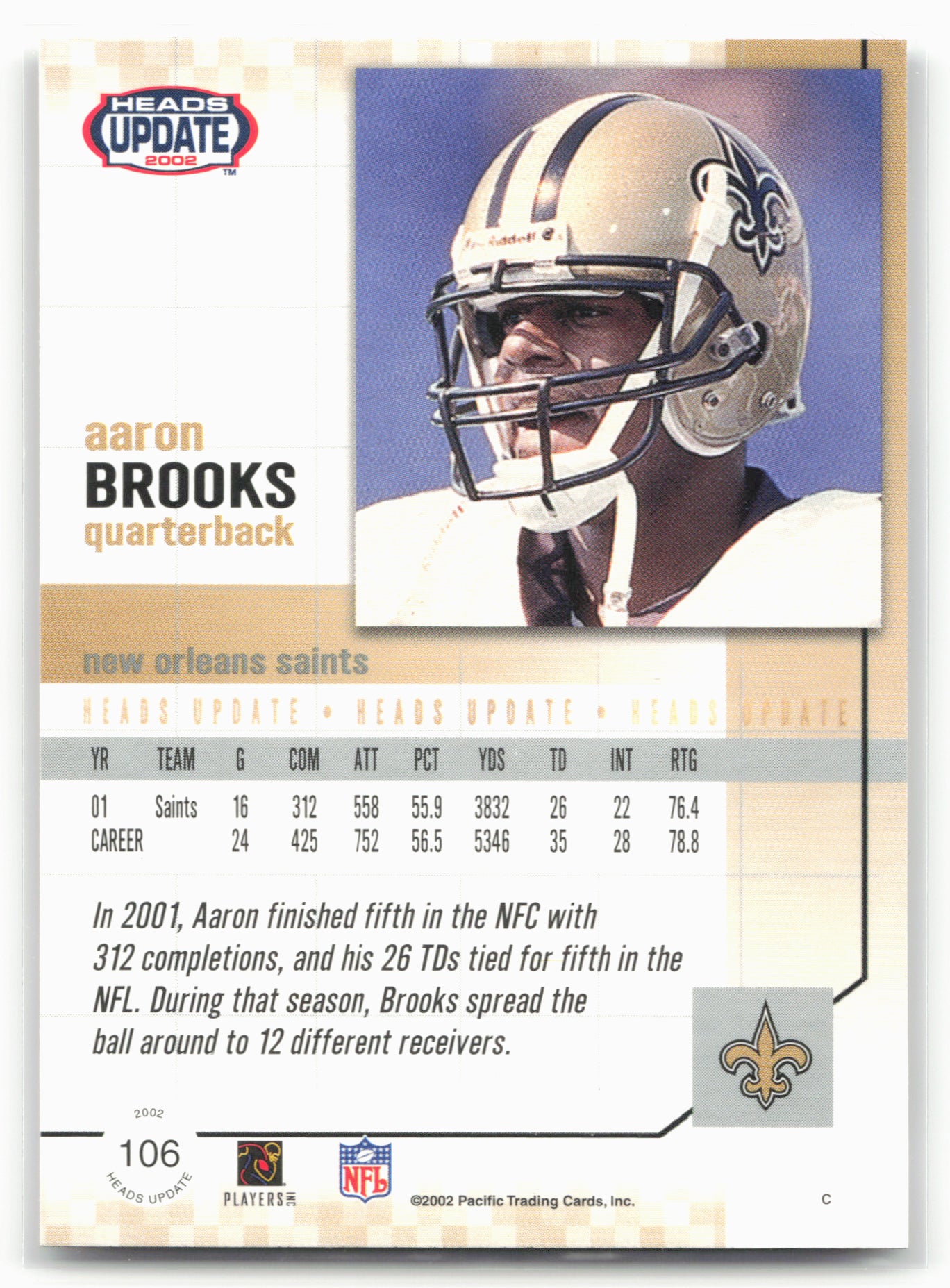 2002 Pacific Heads Update #106 Aaron Brooks