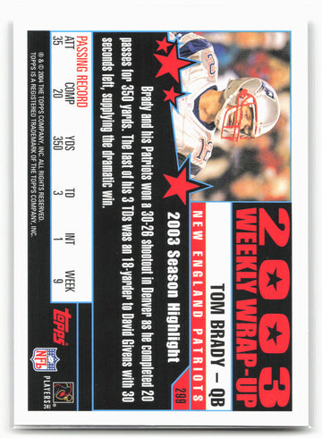 2004 Topps #299 Tom Brady