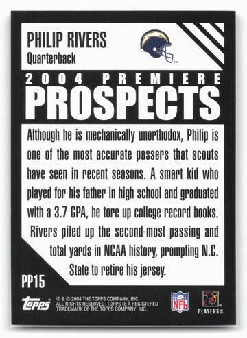 2004 Topps #PP15 Philip Rivers Premiere Prospects