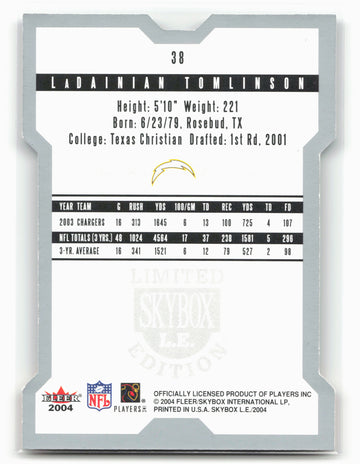 2004 SkyBox LE #38 LaDainian Tomlinson