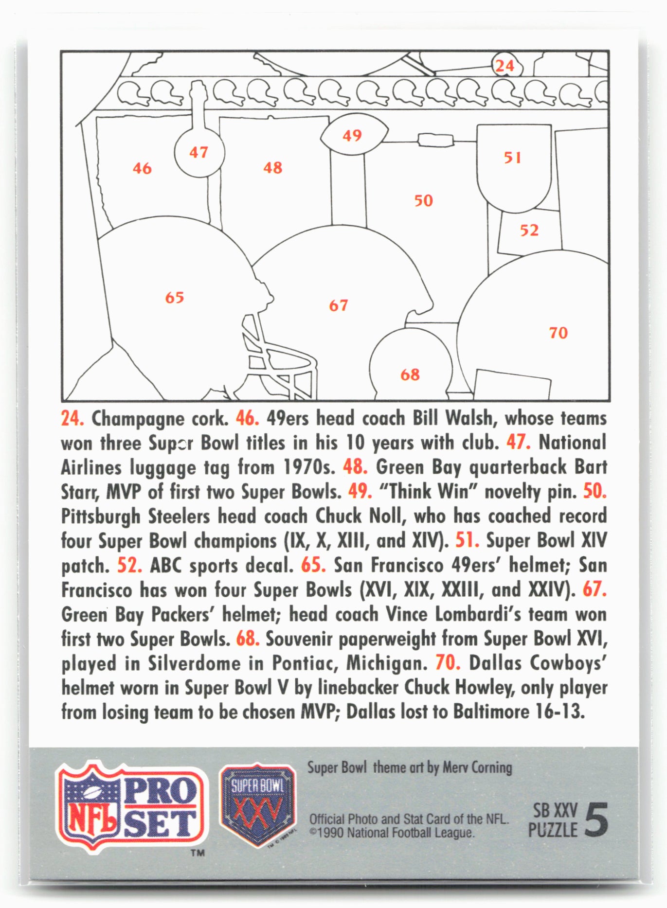 1990-91 Pro Set Super Bowl XXV Silver Anniversary Commemorative #5 SB XXV Puzzle