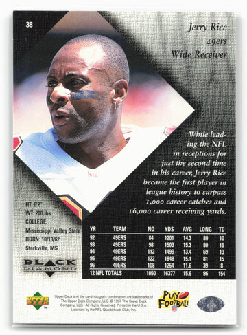 1997 Upper Deck Black Diamond #38 Jerry Rice
