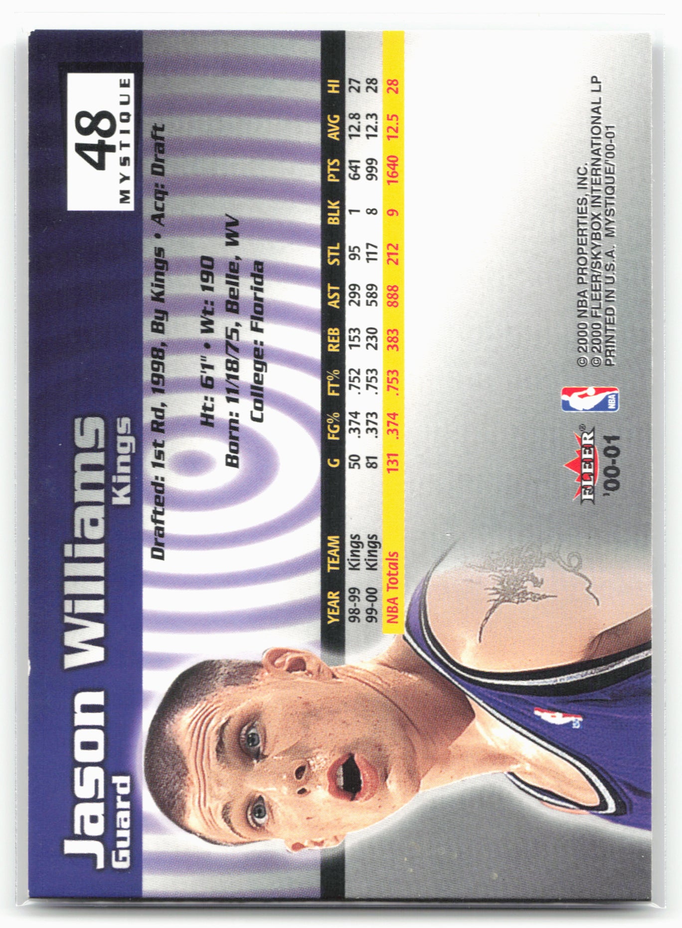 2000-01 Fleer Mystique #48 Jason Williams