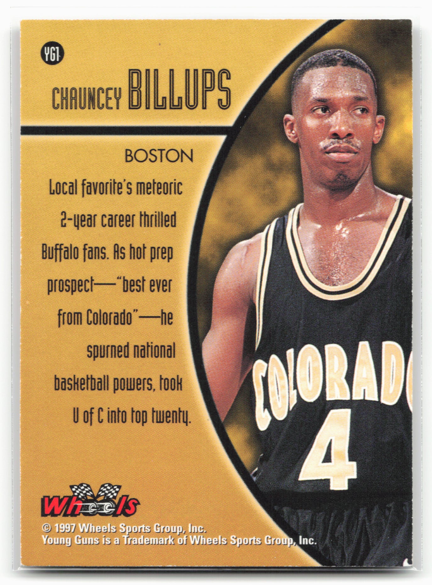 1997 Wheels Rookie Thunder #YG1 Chauncey Billups Young Guns
