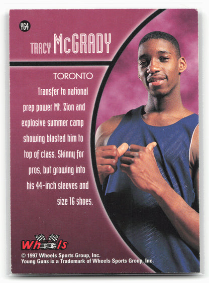 1997 Wheels Rookie Thunder #YG4 Tracy McGrady Young Guns