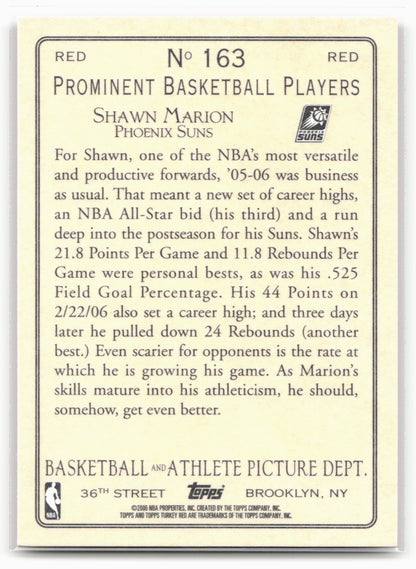 2006-07 Topps Turkey Red #163 Shawn Marion Red