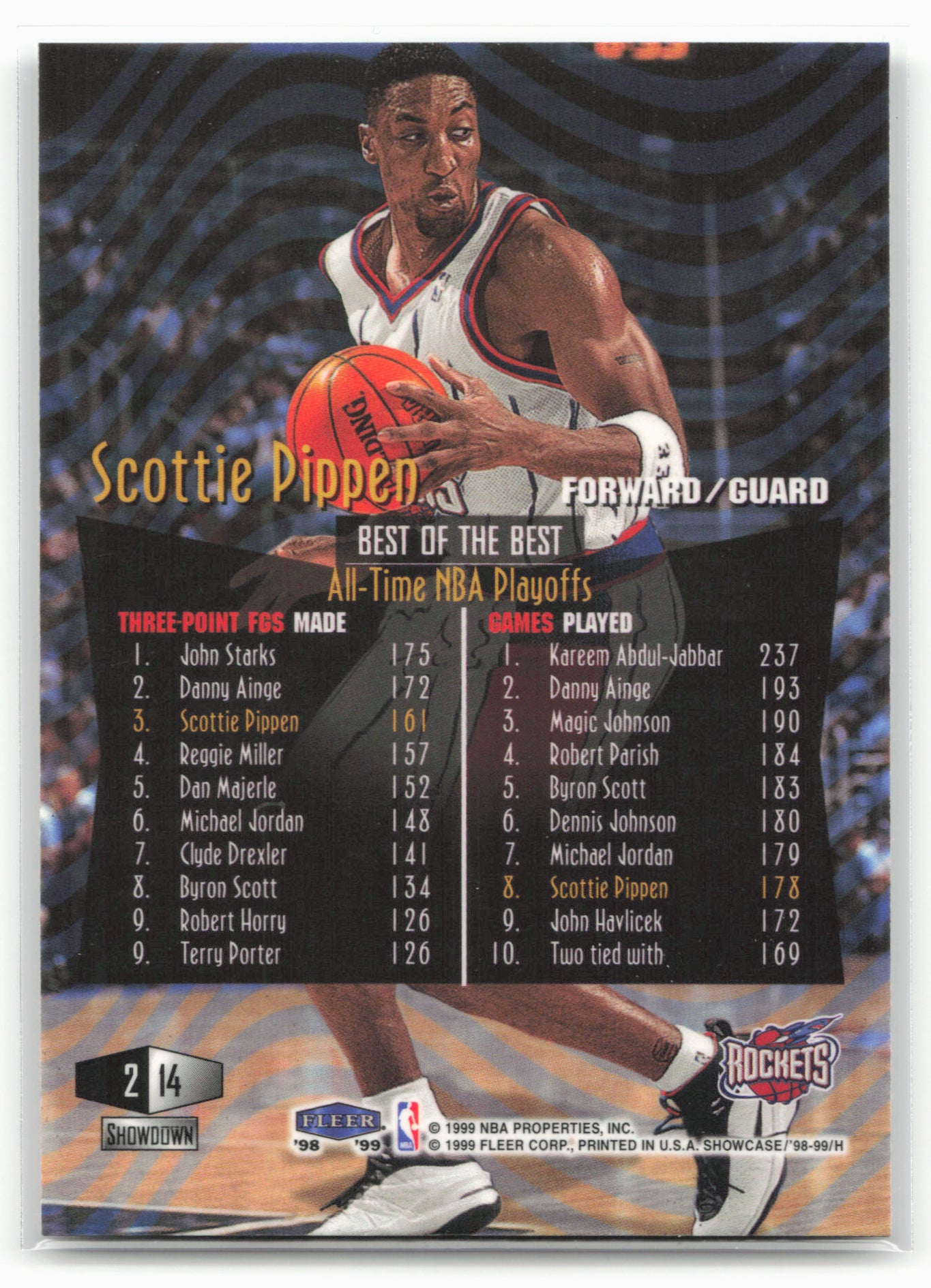 1998-99 Flair Showcase #14 Scottie Pippen Flair Showcase Row 2