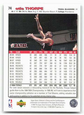 1995-96 Collector's Choice German I #131 Otis Thorpe