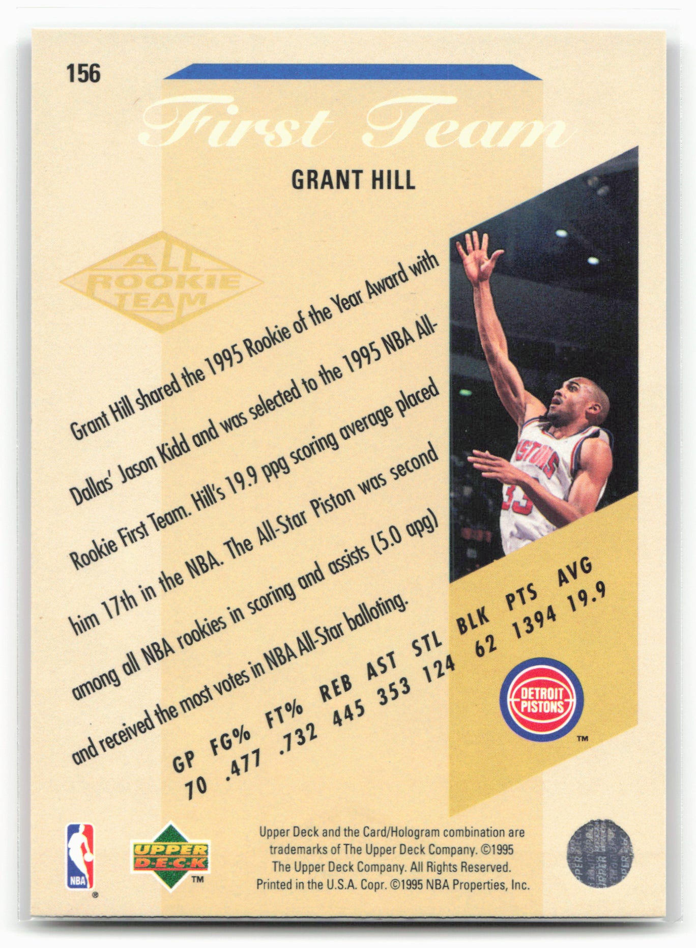 1995-96 Upper Deck #156 Grant Hill