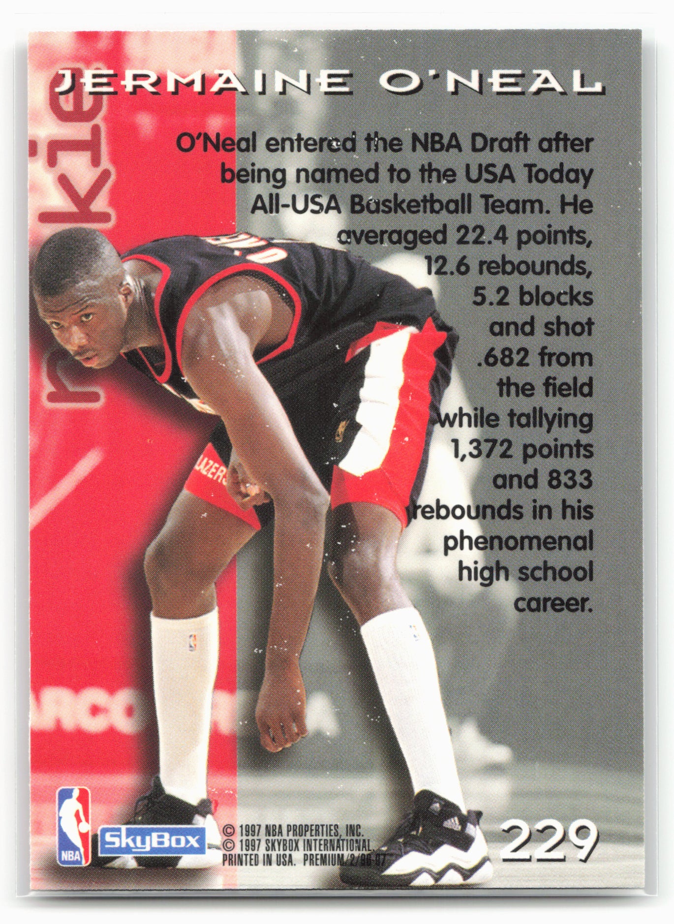 1996-97 SkyBox Premium #229 Jermaine O'Neal