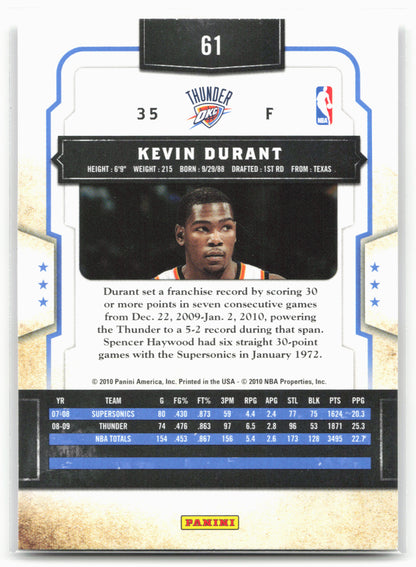 2009-10 Panini Classics #61 Kevin Durant