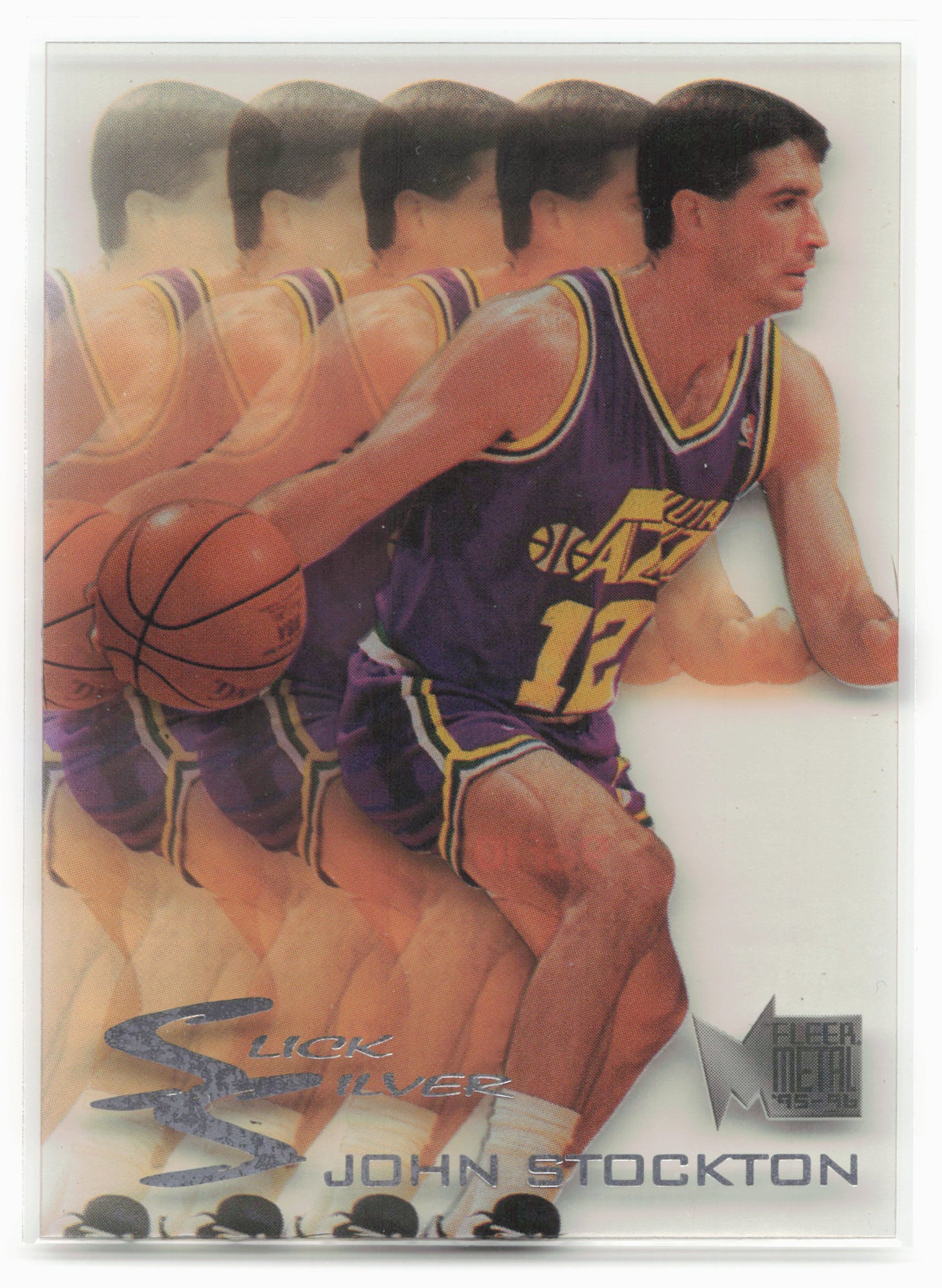 1995-96 Metal #9 John Stockton Slick Silver