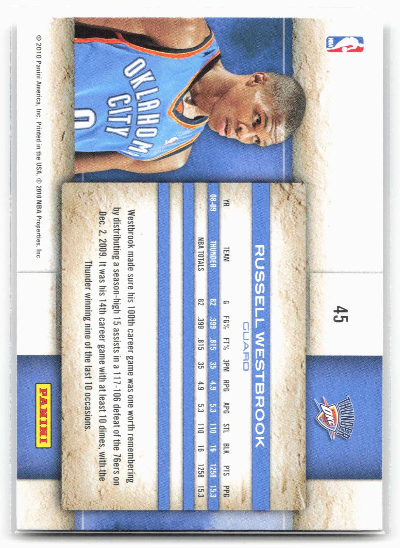 2009-10 Panini Studio #45 Russell Westbrook
