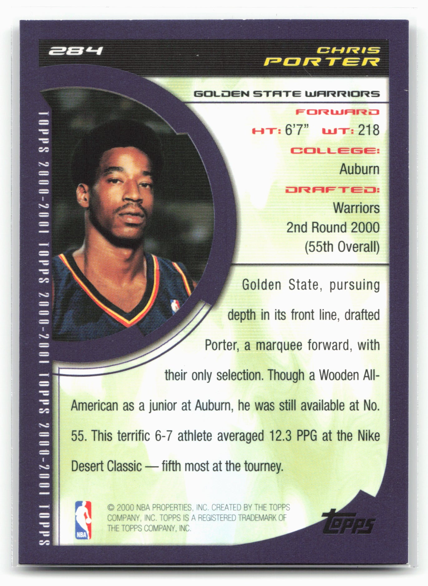 2000-01 Topps #284 Chris Porter