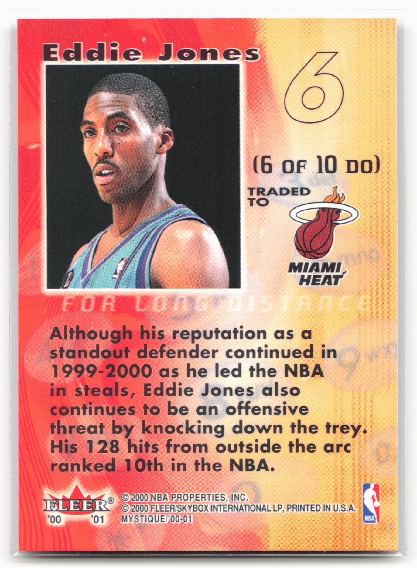 2000-01 Fleer Mystique #6 DO Eddie Jones Dial 1