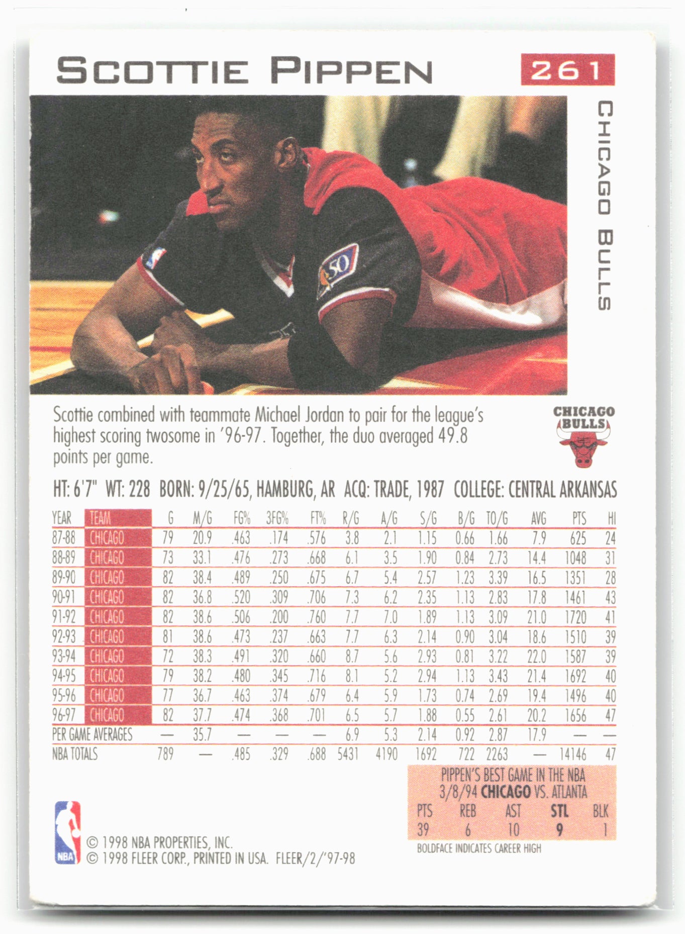 1997-98 Fleer #261 Scottie Pippen