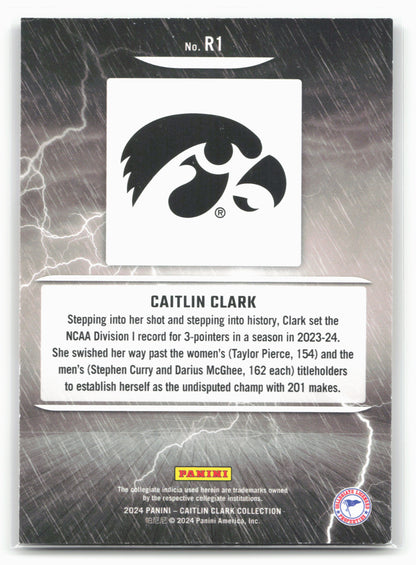 2024 Panini Caitlin Clark Collection #R1 Caitlin Clark Raining 3s