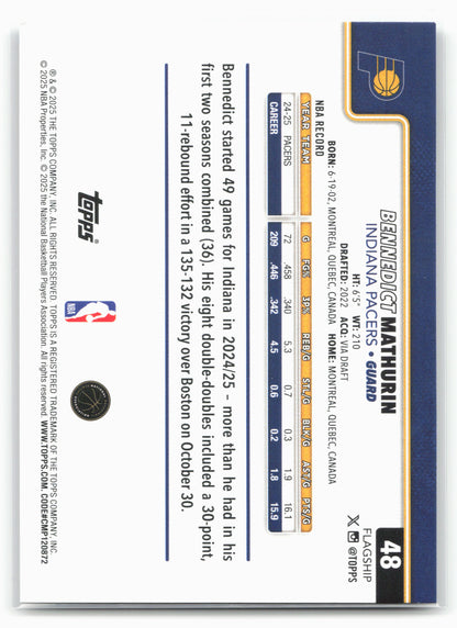 2025-26 Topps #48 Bennedict Mathurin Rainbow Foilboard