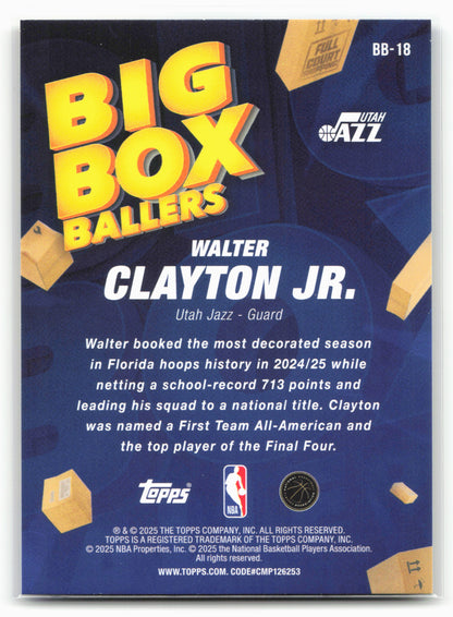 2025-26 Topps #BB-18 Walter Clayton Jr. Big Box Ballers