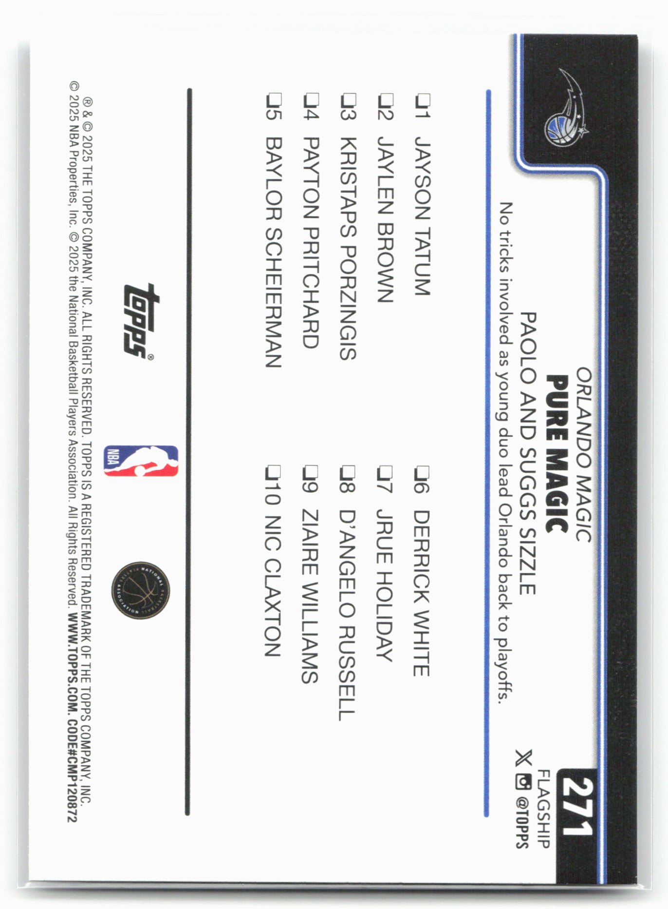 2025-26 Topps #271 Paolo Banchero Crackleboard