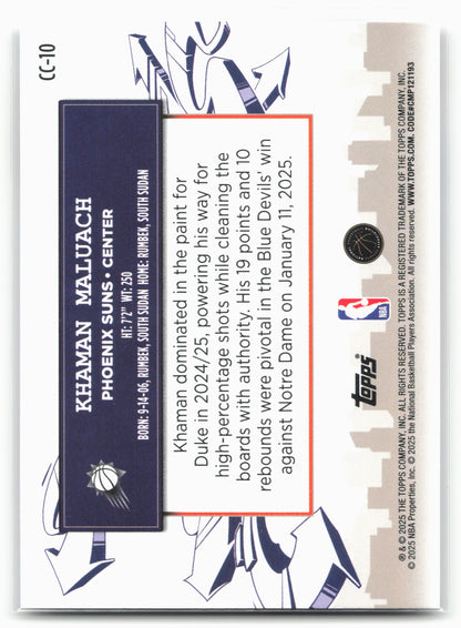 2025-26 Topps #CC-10 Khaman Maluach Clutch City Prospects