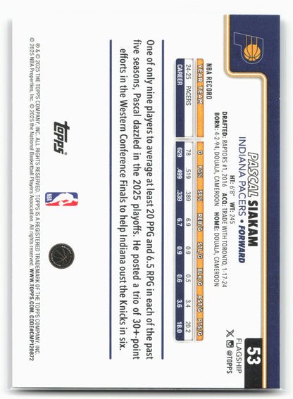 2025-26 Topps #53 Pascal Siakam Crackleboard
