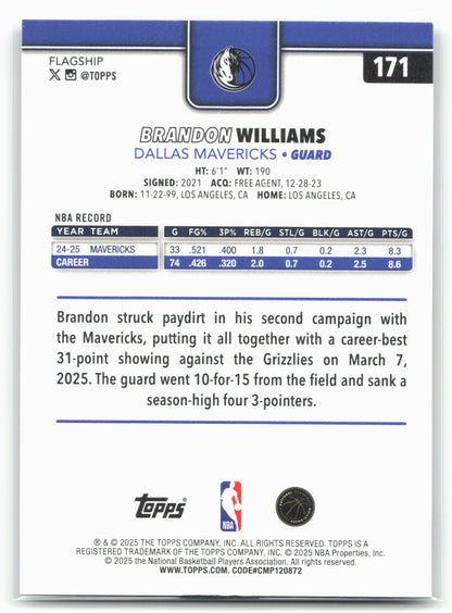2025-26 Topps #171 Brandon Williams Crackleboard