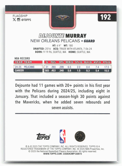 2025-26 Topps #192 Dejounte Murray Crackleboard