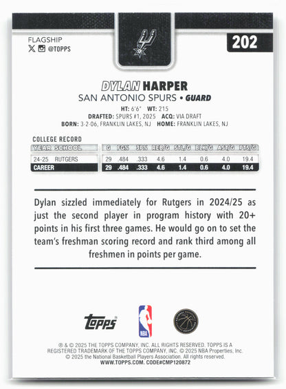 2025-26 Topps #202 Dylan Harper 24106