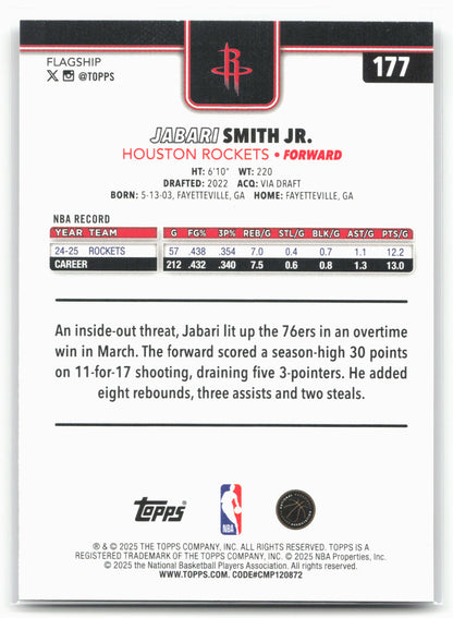 2025-26 Topps #177 Jabari Smith Jr. Crackleboard