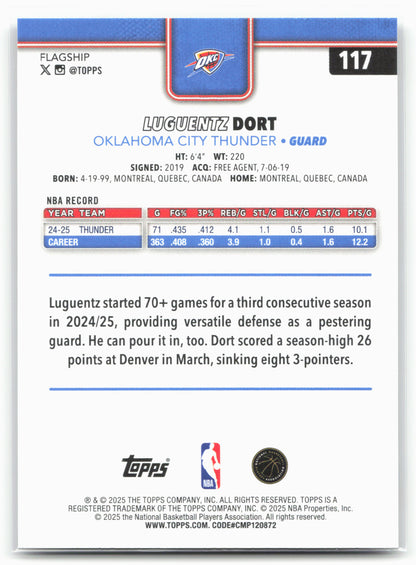 2025-26 Topps #117 Luguentz Dort Holo Foil