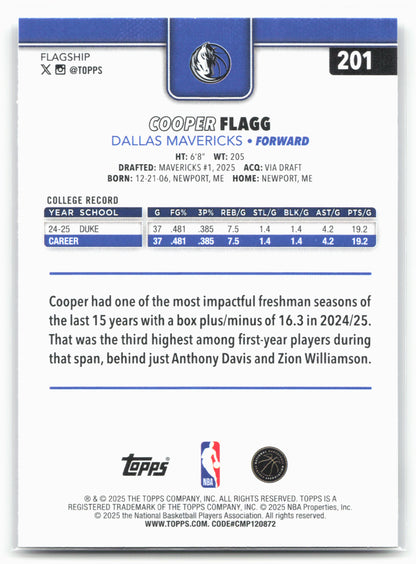 2025-26 Topps #201 Cooper Flagg 24112