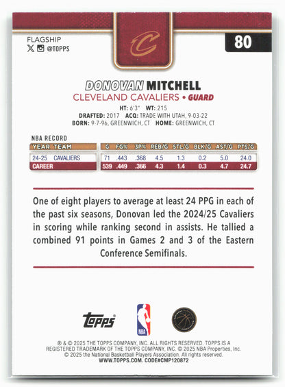 2025-26 Topps #80 Donovan Mitchell Crackleboard Green 99/99