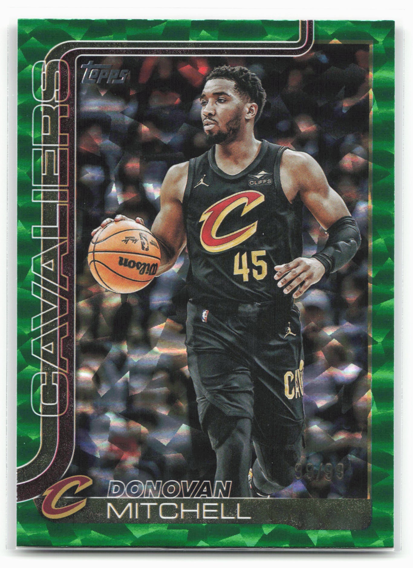 2025-26 Topps #80 Donovan Mitchell Crackleboard Green 99/99
