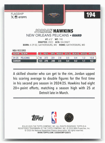2025-26 Topps #194 Jordan Hawkins Crackleboard