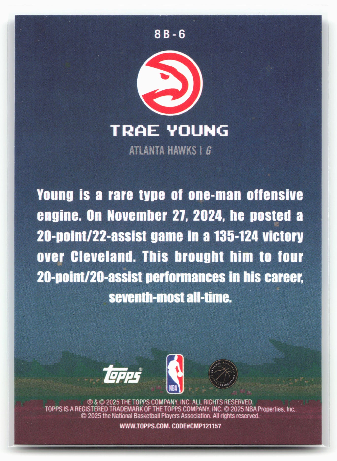 2025-26 Topps #8B-6 Trae Young 8-Bit Ballers 24117