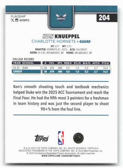 2025-26 Topps #204 Kon Knueppel Crackleboard