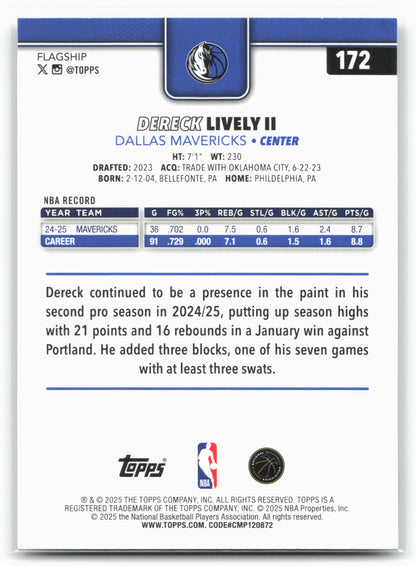2025-26 Topps #172 Dereck Lively II Crackleboard