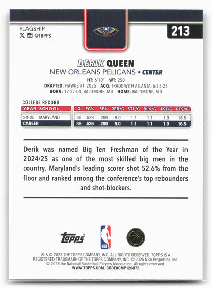 2025-26 Topps #213 Derik Queen Crackleboard