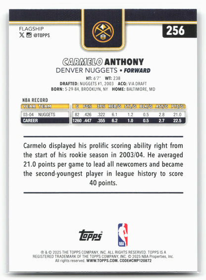 2025-26 Topps #256 Carmelo Anthony Crackleboard