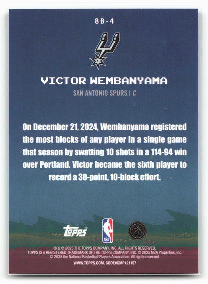 2025-26 Topps #8B-4 Victor Wembanyama 8-Bit Ballers 24137