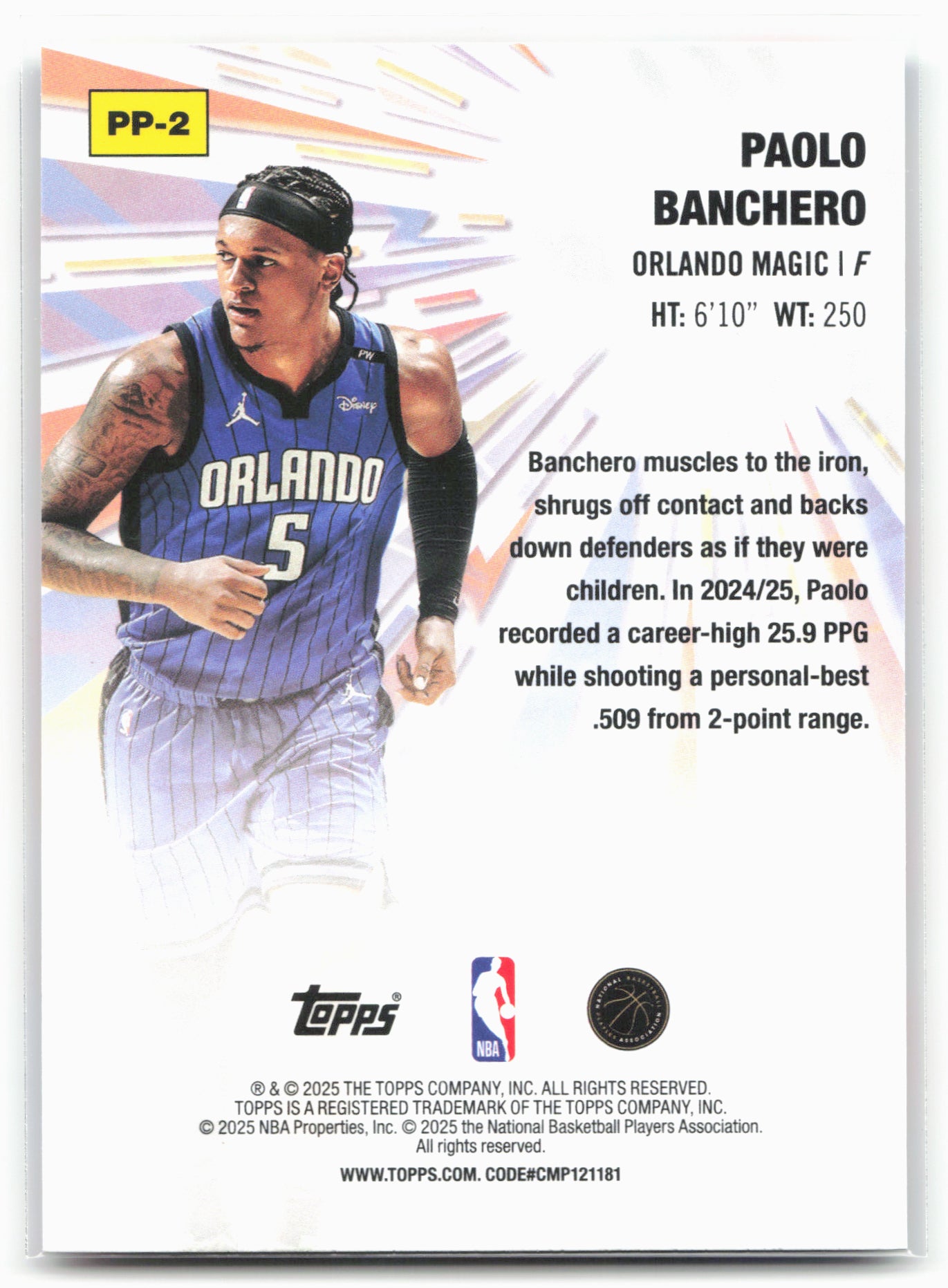 2025-26 Topps #PP-2 Paolo Banchero Power Players