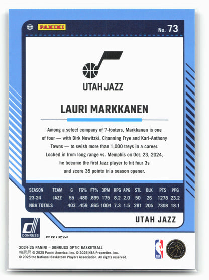 2024-25 Donruss Optic #73 Lauri Markkanen Purple